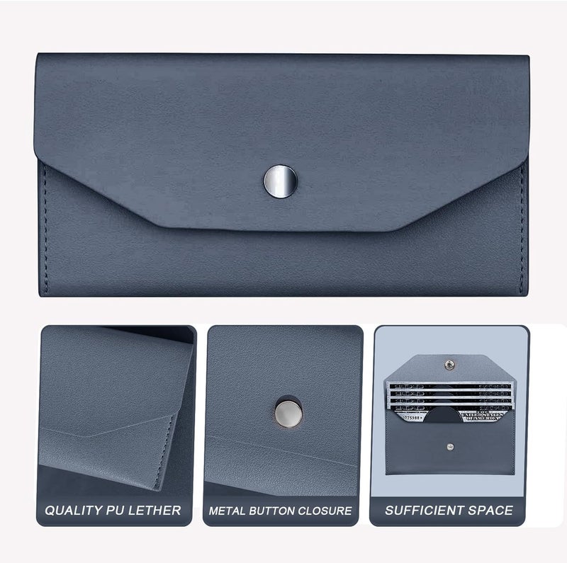Nolcha Pu Leather Cash Envelope Wallet for Women - Reusable Cash Stuffing Wallet, Budgeting Companion (Dark-Blue) - Image 3